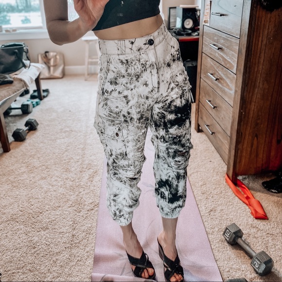 ✨NWT✨Carmar Baggy Grinded Cargo Pant Bleach Dye black and white - discontinued - Picture 9 of 17